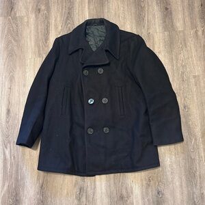 VTG US Navy Peacoat Mens Medium Wool Double Breasted Naval Military Jacket